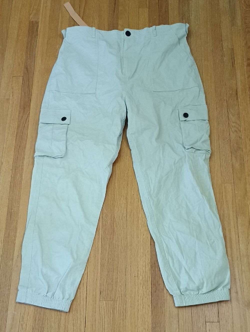 Wondery Light Mint Green Cargo Pants with Patch Pockets